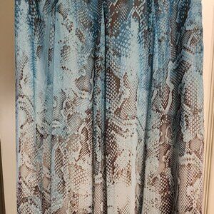 WHBM Blue and Gray Snake Print Skirt